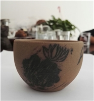 素烧青花钵杯