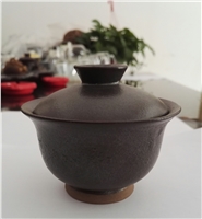 铁锈红盖碗